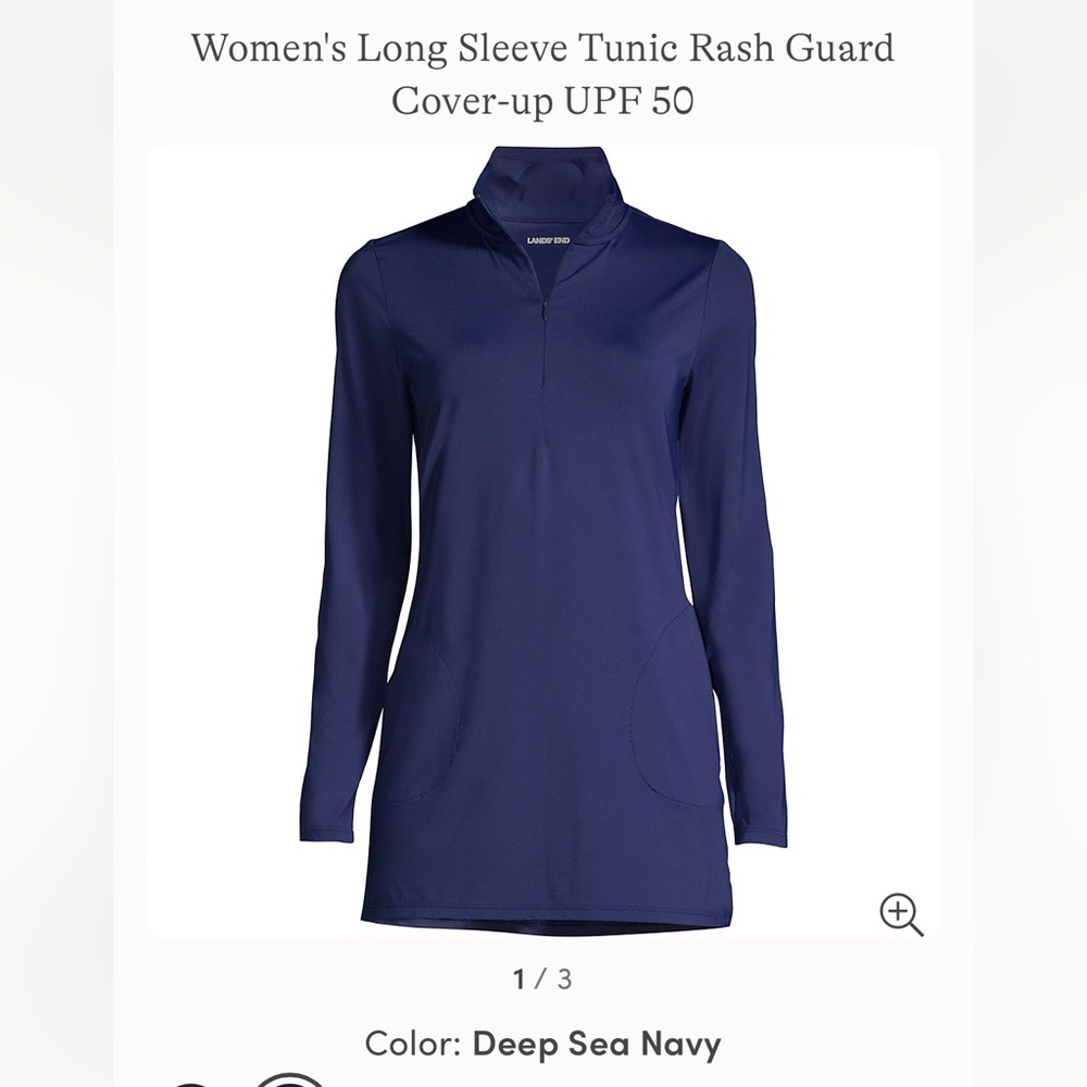 Lend’s End Cover Up Tunic SPF 50 Size 2-4